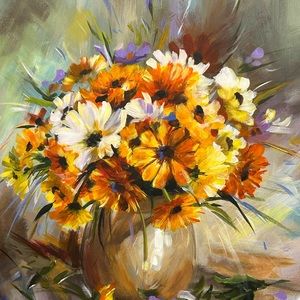 A lovely bouquet painted by myself.